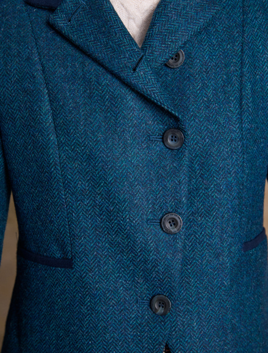 Sasha Tweed Blazer – Aqua Marine
