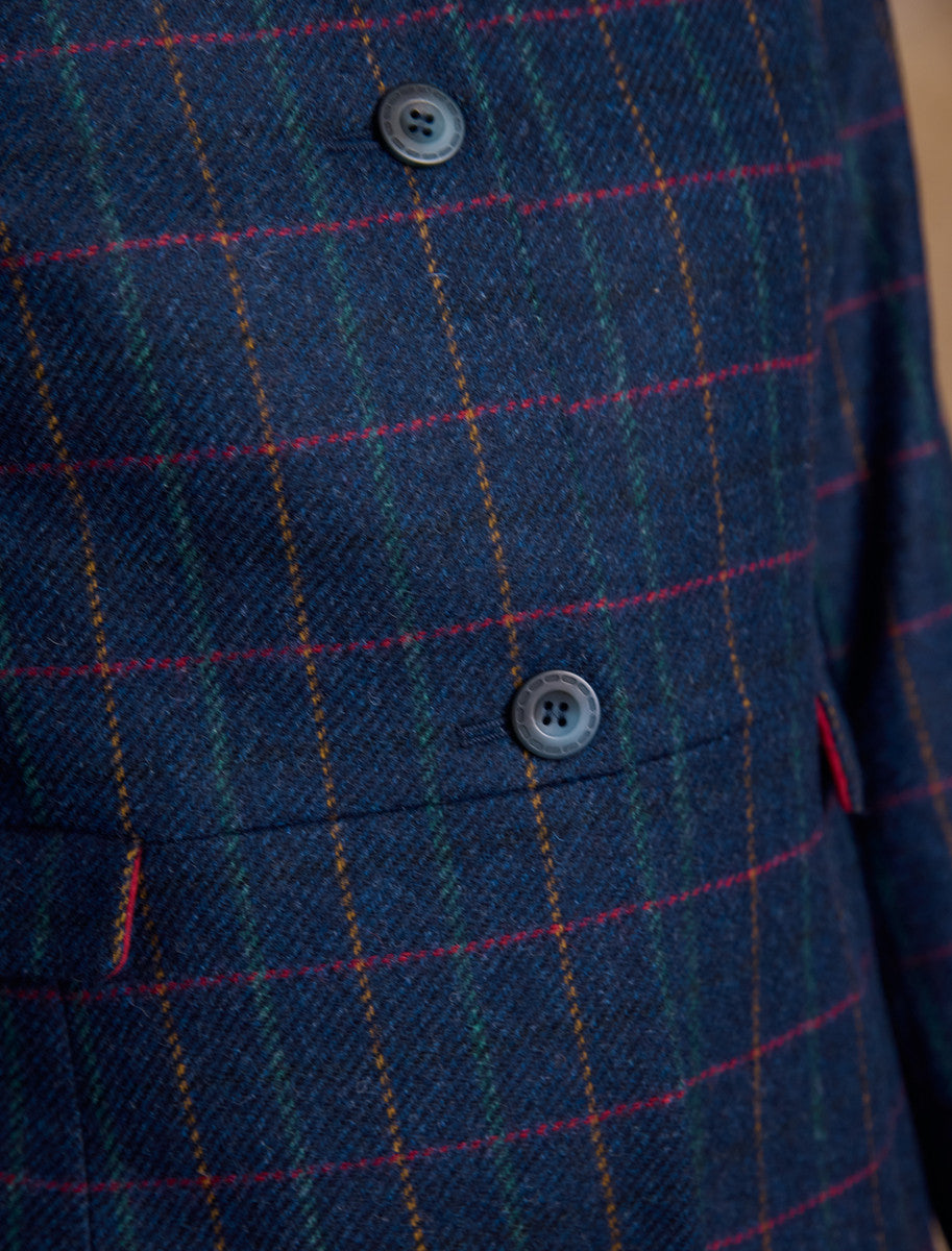 Pamela Tweed Coat - Primary Navy