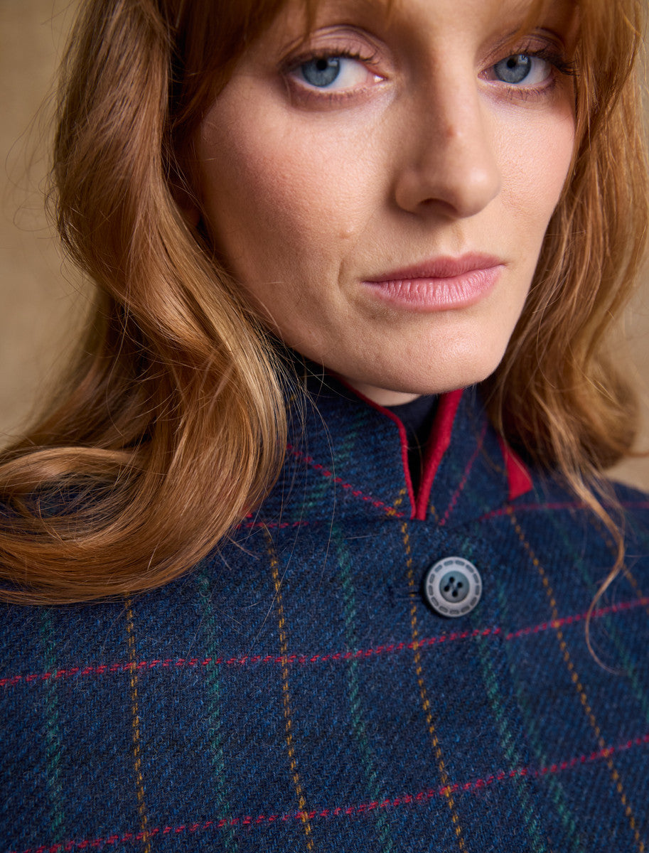 Pamela Tweed Coat - Primary Navy