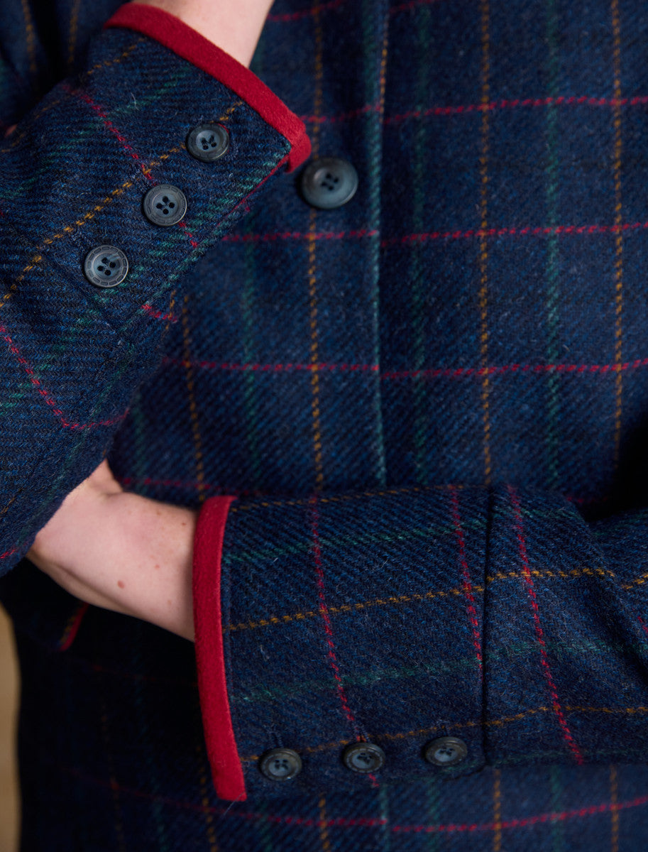 Pamela Tweed Coat - Primary Navy