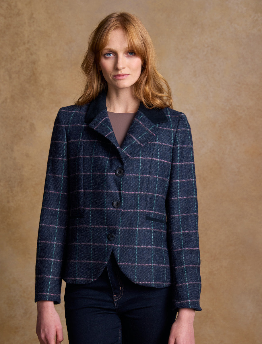 Sasha Tweed Blazer – Navy Dreamer