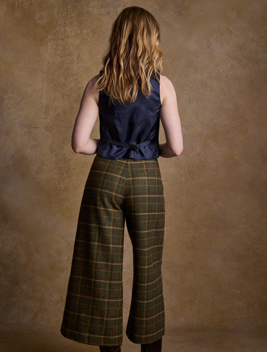 Enya Tweed Culottes - Green Country Check