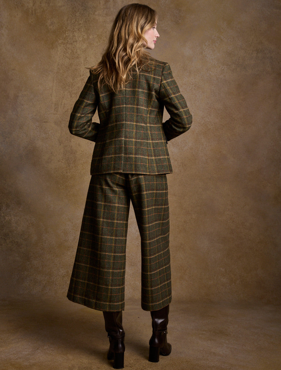 Enya Tweed Culottes - Green Country Check