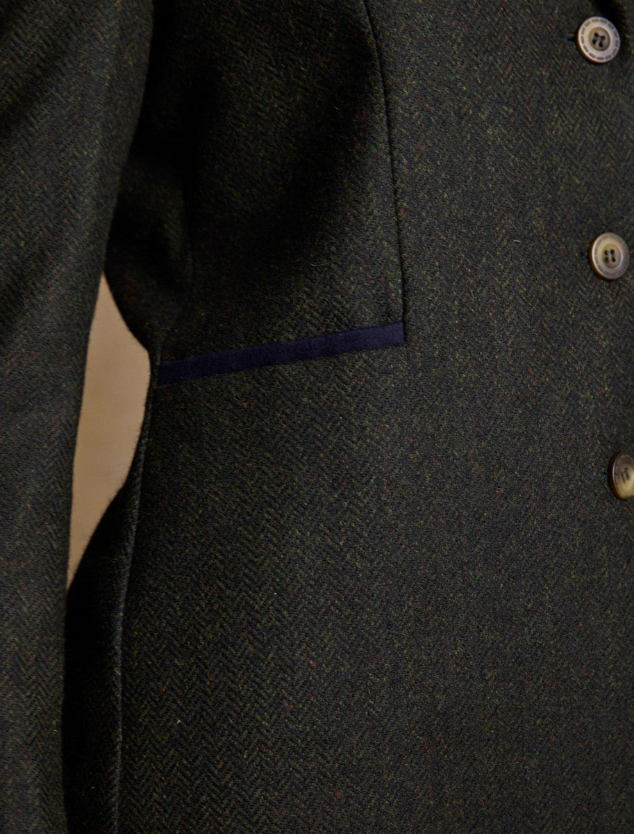 Isabella Tweed Coat - Winning Green Herringbone