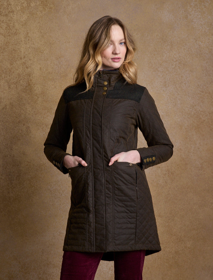 Jodie Waxed Coat - Olive