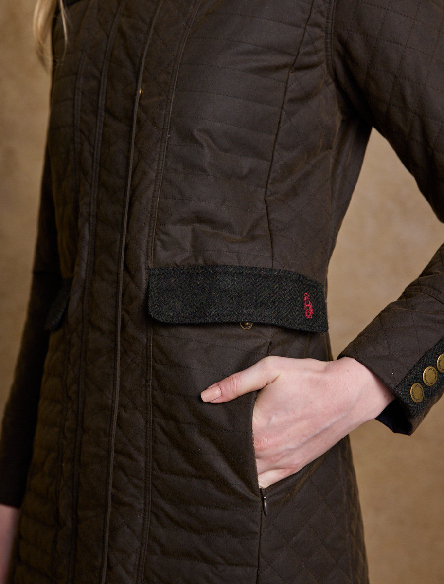 Jodie Waxed Coat - Olive