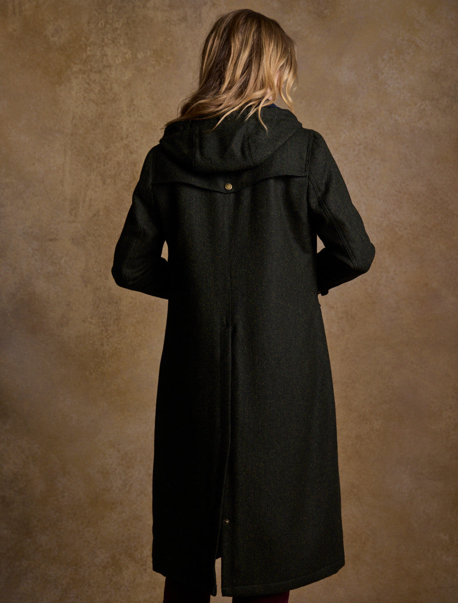 Julia Long Tweed Coat - Deep Green