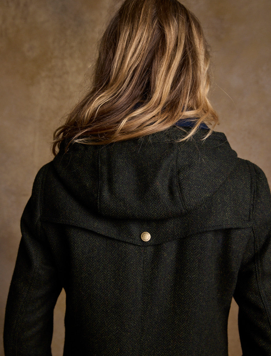Julia Long Tweed Coat - Deep Green