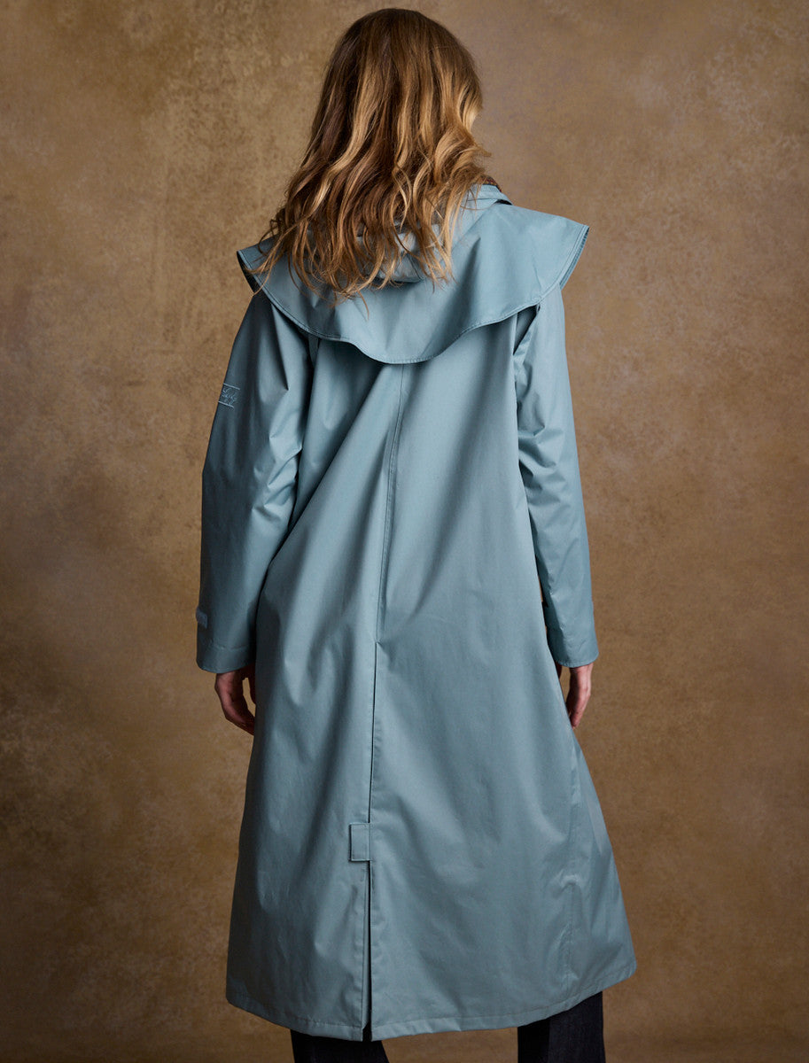 Donegal Ladies Waterproof Full Length Coat - Smoke Blue