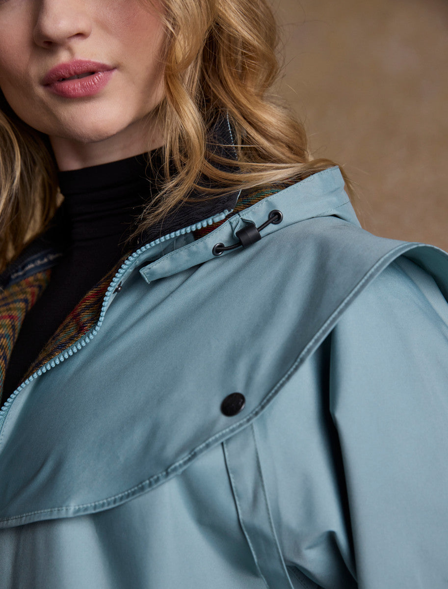 Donegal Ladies Waterproof Full Length Coat - Smoke Blue