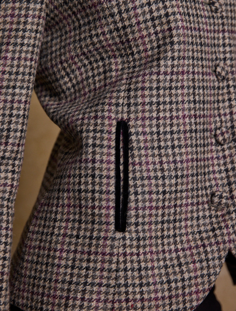 Nicole Tweed Blazer – Plum Hacking Check