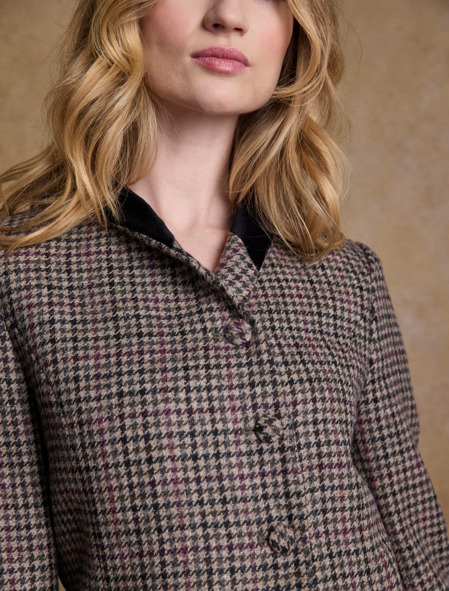 Nicole Tweed Blazer – Plum Hacking Check