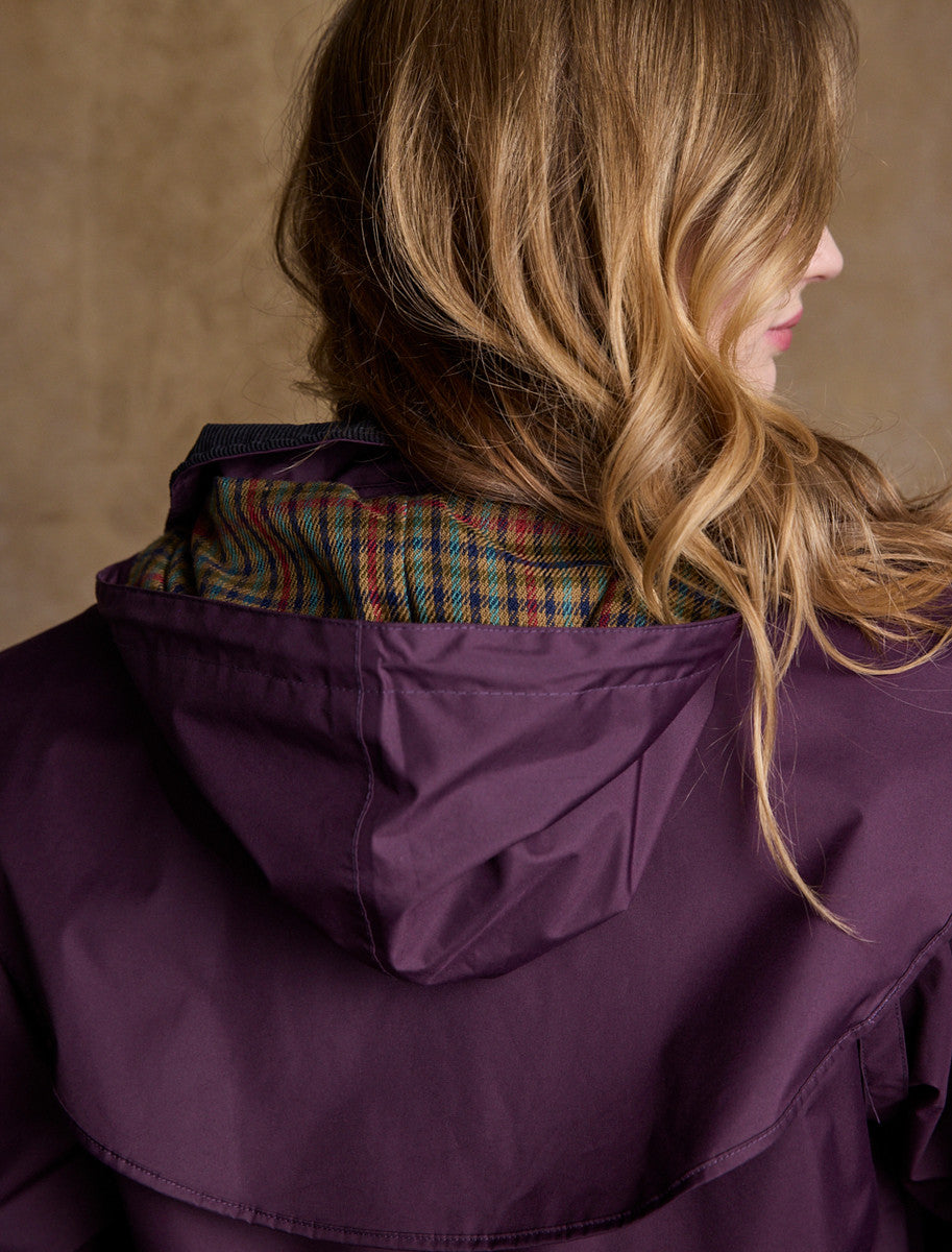 Donegal Ladies Waterproof Full Length Coat - Blackberry