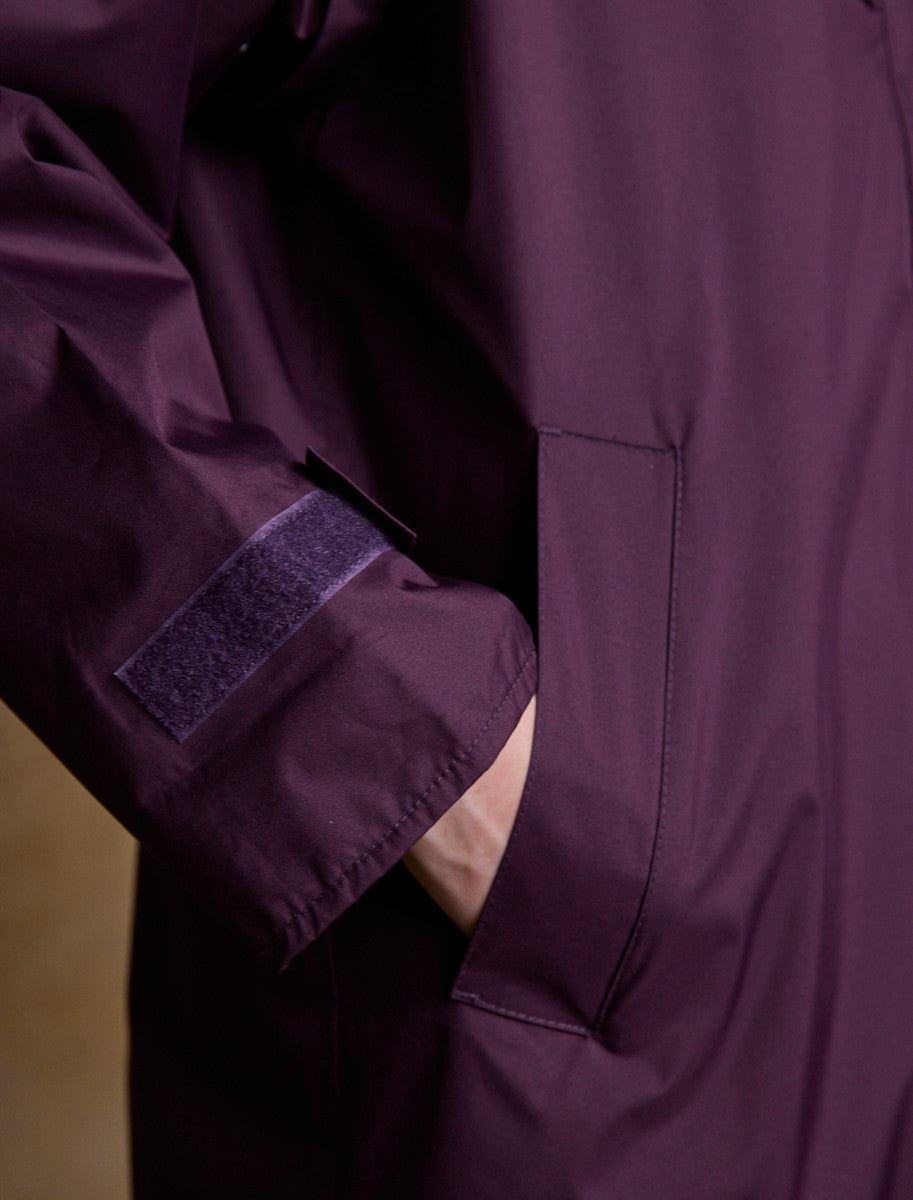 Donegal Ladies Waterproof Full Length Coat - Blackberry