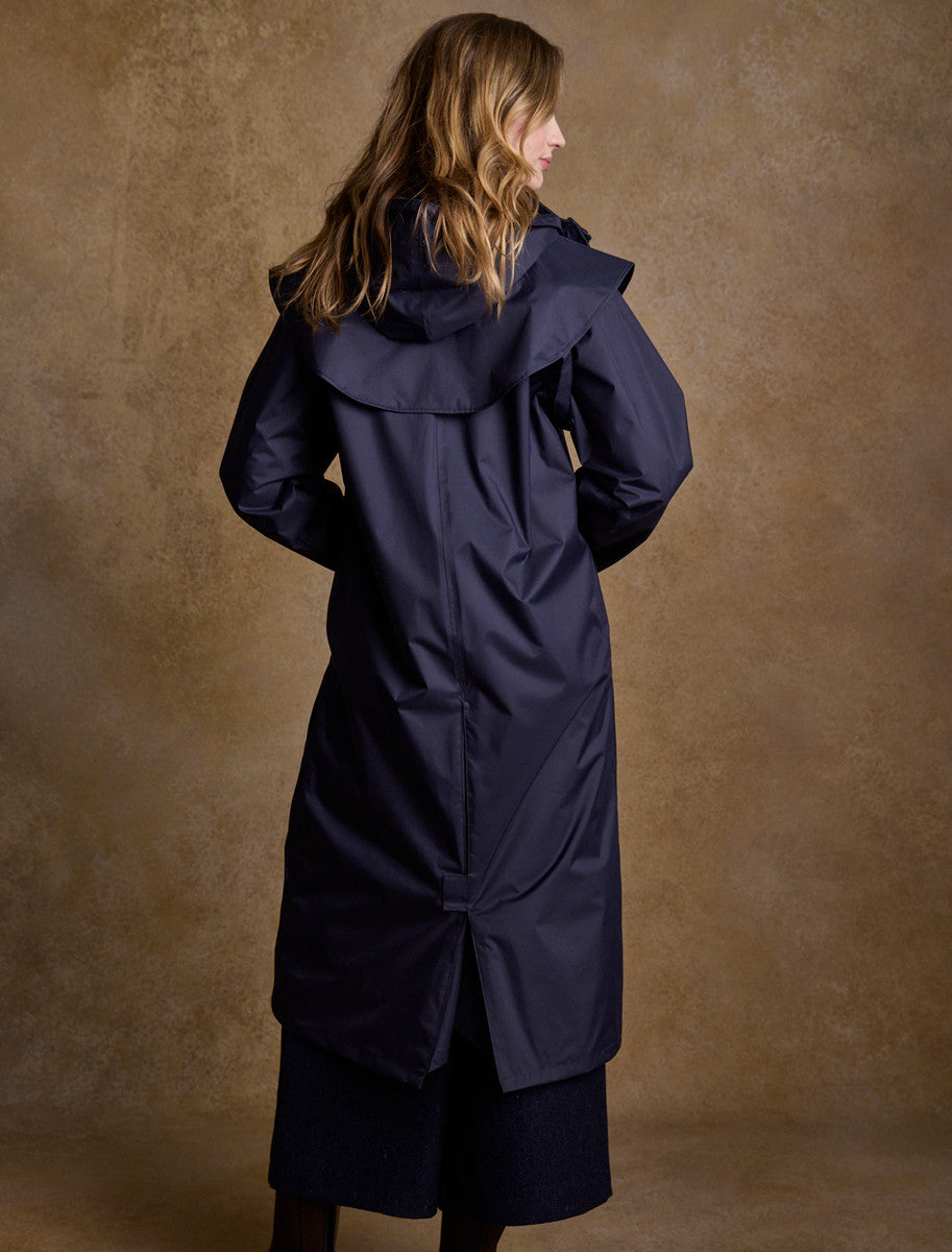 Donegal Ladies Waterproof Full Length Coat - Navy