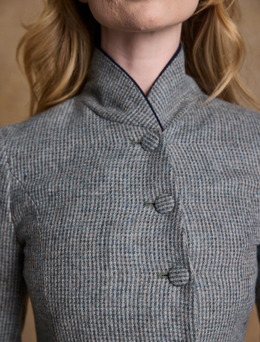 Nicole Tweed Blazer – Jade Weave Herringbone