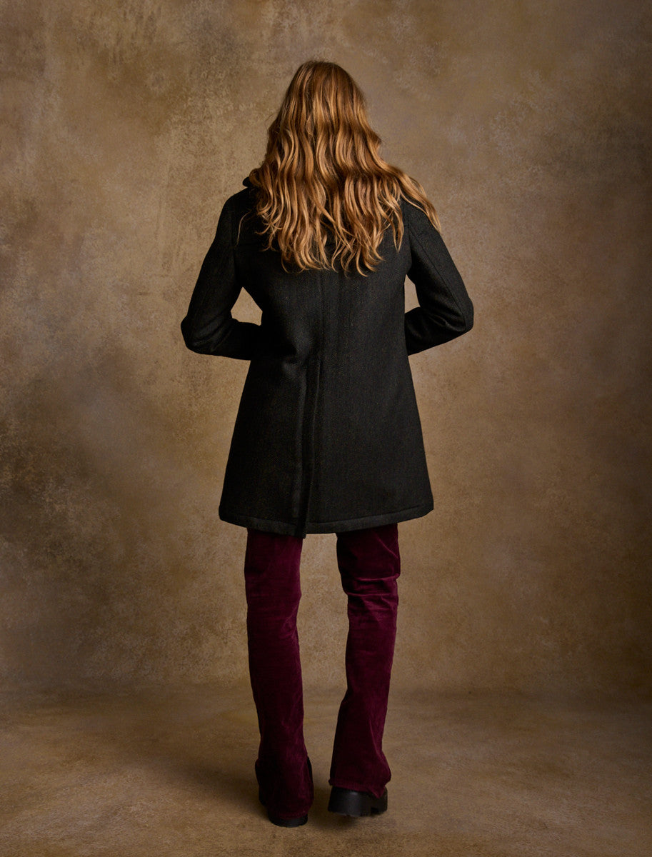 Abbie Tweed Coat - Deep Green