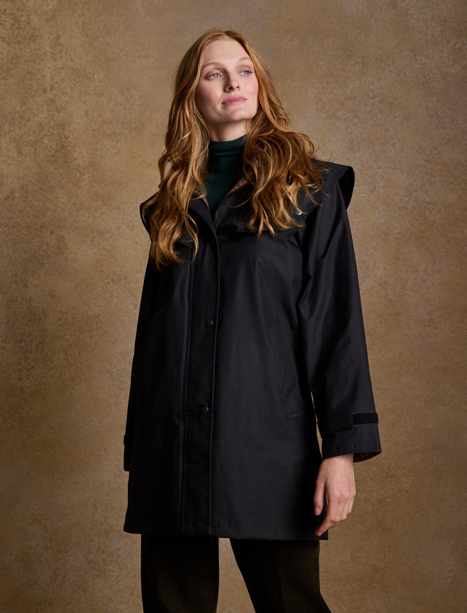 Skellig Ladies Waterproof 3/4 Coat - Black