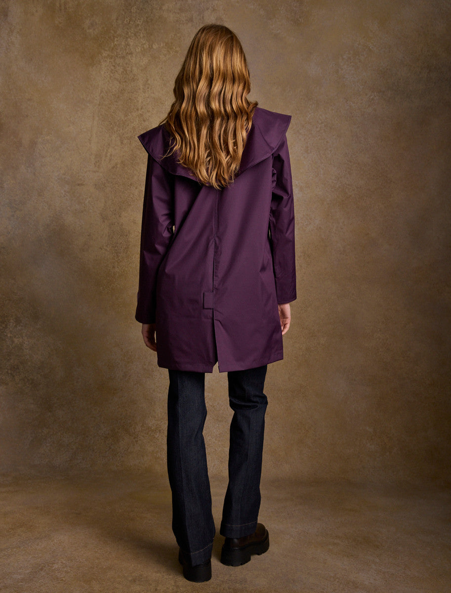 Skellig Ladies Waterproof 3/4 Coat - Blackberry