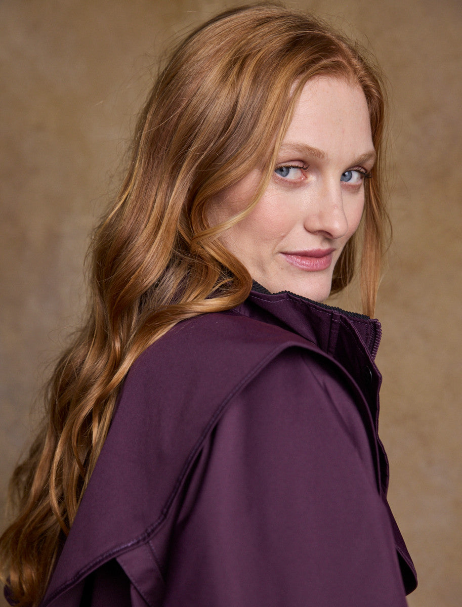 Skellig Ladies Waterproof 3/4 Coat - Blackberry