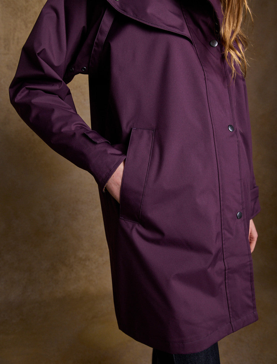 Skellig Ladies Waterproof 3/4 Coat - Blackberry
