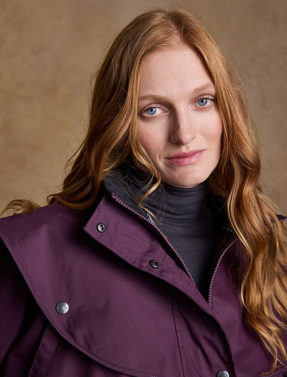 Skellig Ladies Waterproof 3/4 Coat - Blackberry