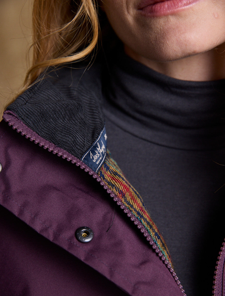 Skellig Ladies Waterproof 3/4 Coat - Blackberry