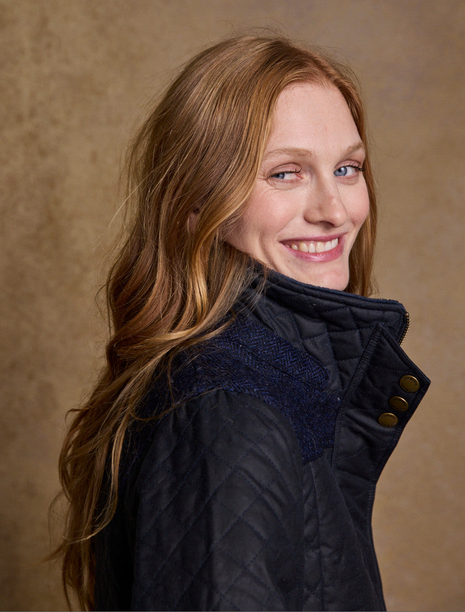Jodie Waxed Coat - Heritage Navy
