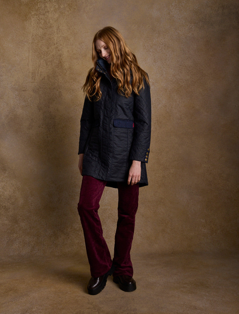 Jodie Waxed Coat - Heritage Navy