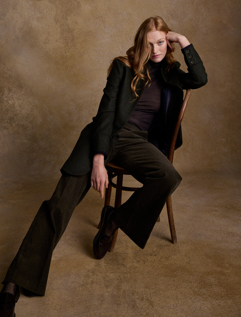 Pamela Tweed Coat - Primary Green