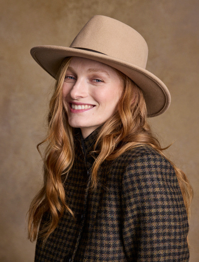 Ladies Boston Wool Felt Hat - Tan