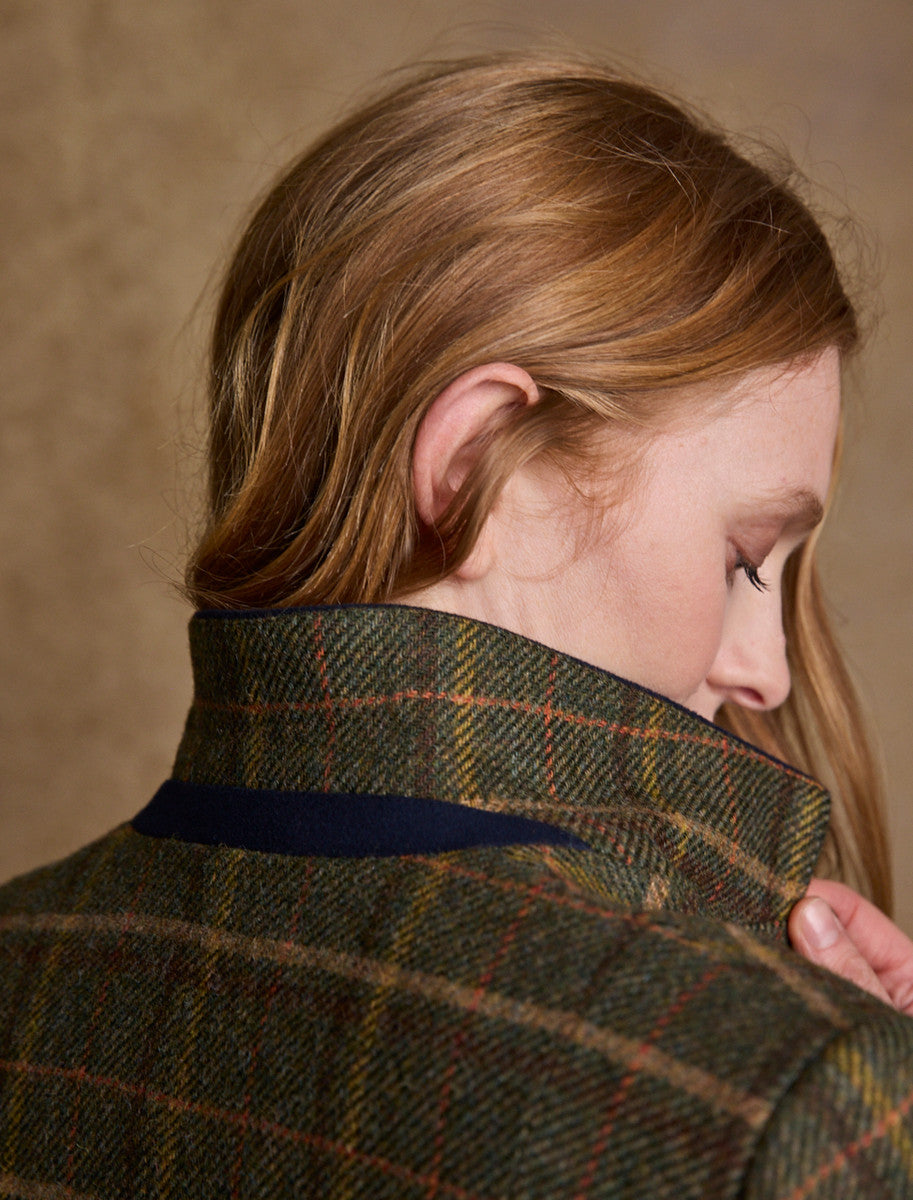 Sasha Tweed Blazer - Green Country Check