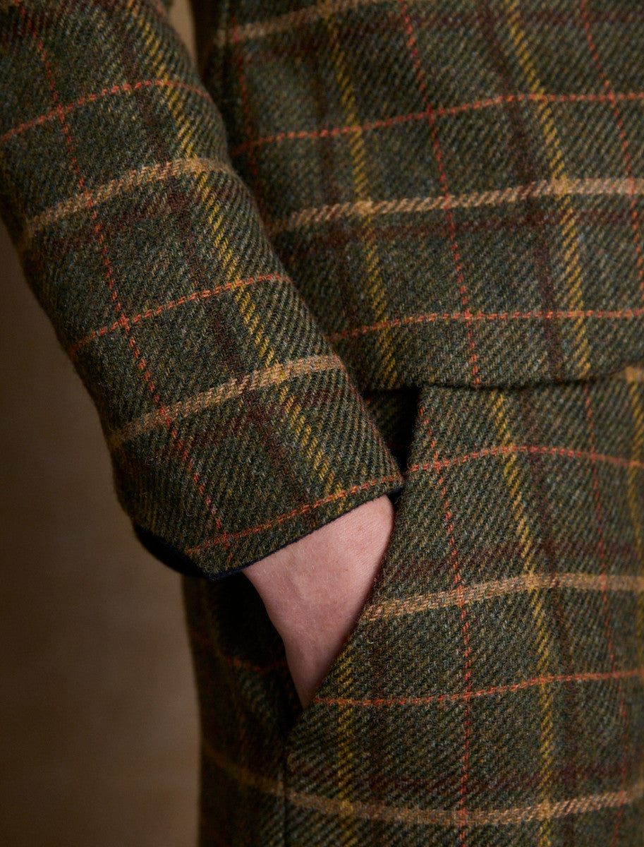 Sasha Tweed Blazer - Green Country Check