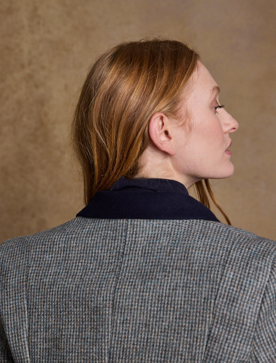 Sasha Tweed Blazer - Jade Weave Herringbone