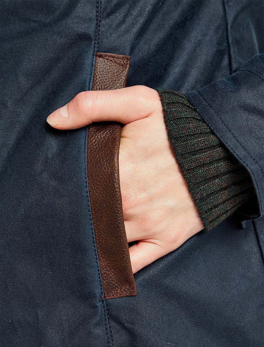 Mountrath Ladies Waxed Cotton Jacket - Ocean Blue