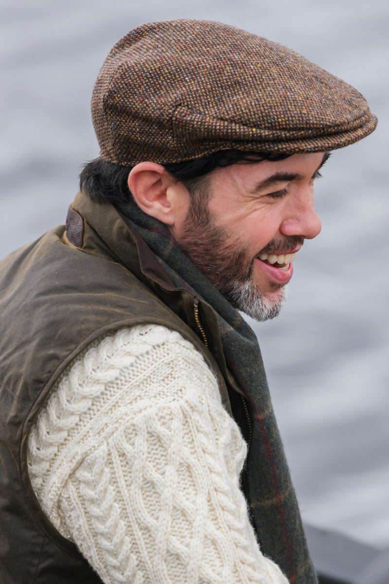 Vintage Tweed Flat Cap - Brown