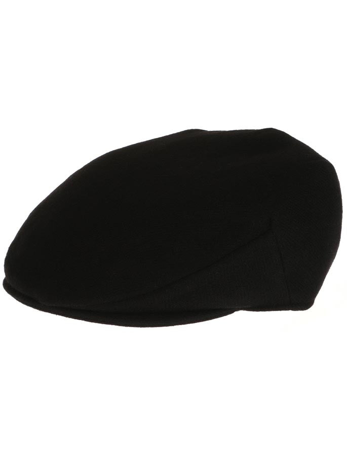 Vintage Tweed Flat Cap - Solid Black