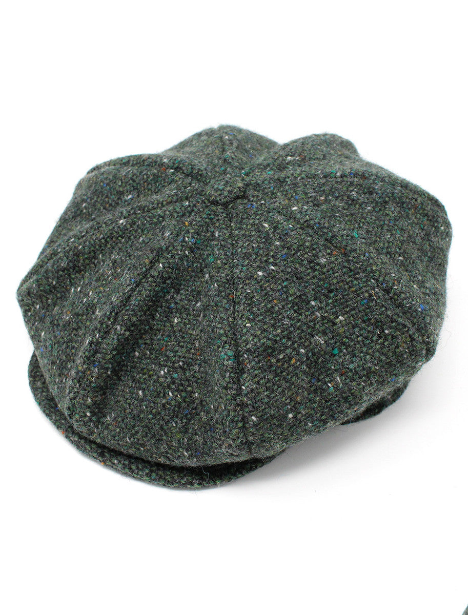 8 Piece Tweed Panel Cap - Green