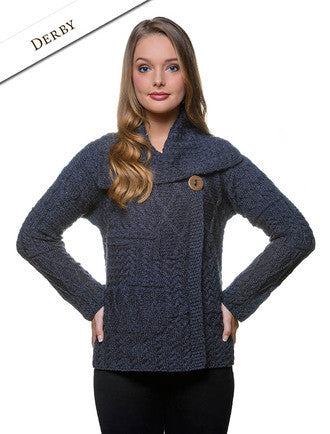 Patchwork Cardigan with Collar - Derby