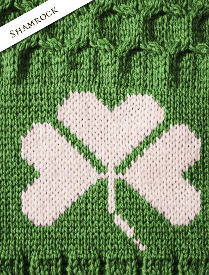 Medium Merino Shamrock Throw - shamrock pattern