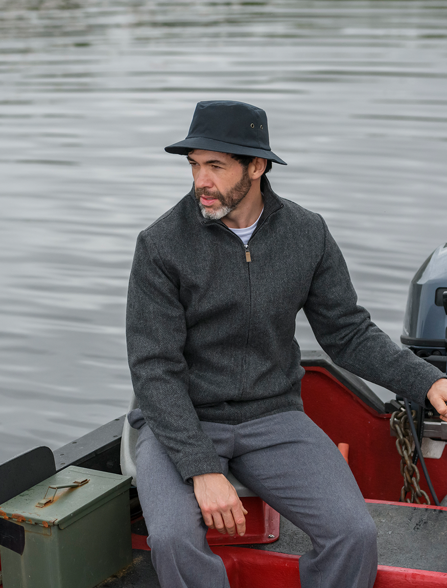 Waxed Walking Hat - Navy