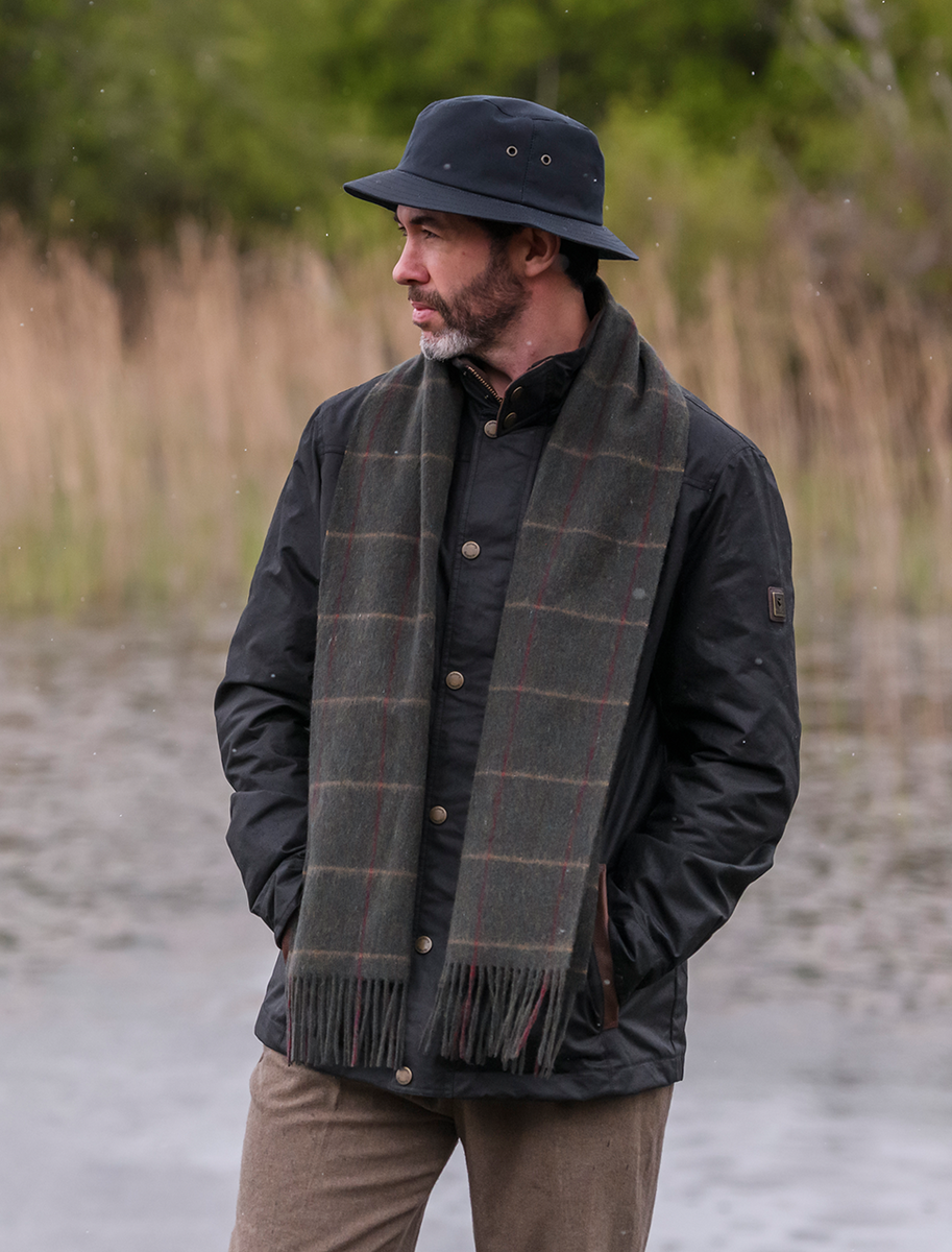 Lambswool Heritage Scarf - Green Box Tweed