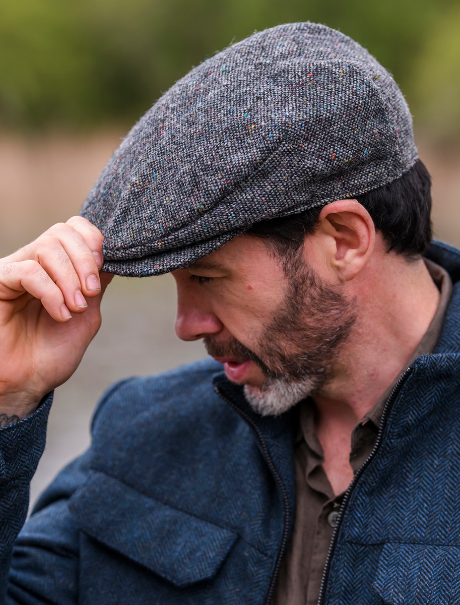 Vintage Tweed Flat Cap - Charcoal