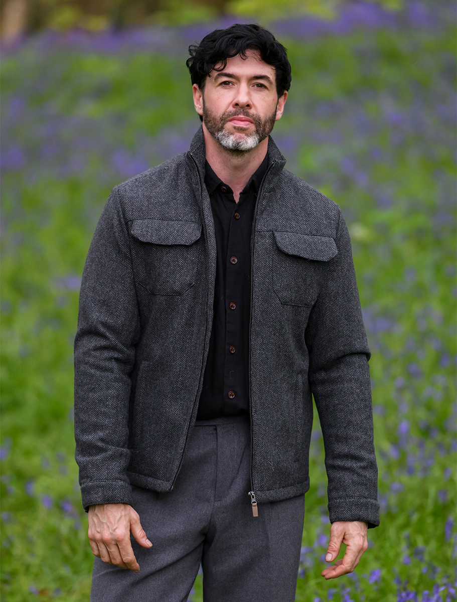 Skellig Wool Tweed Walking Jacket - Charcoal