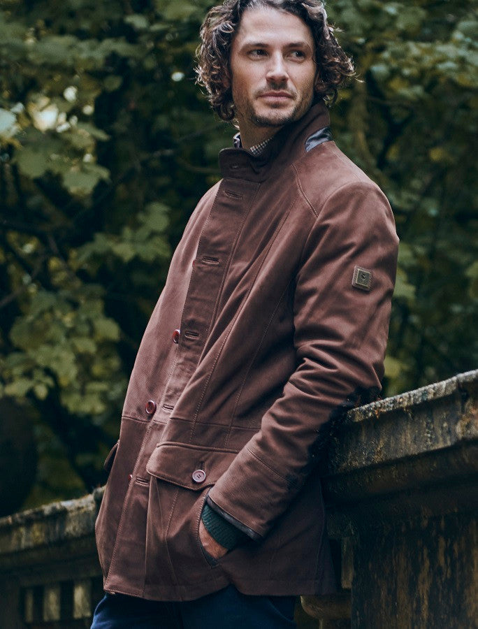 Moore Classic Leather Jacket - Walnut