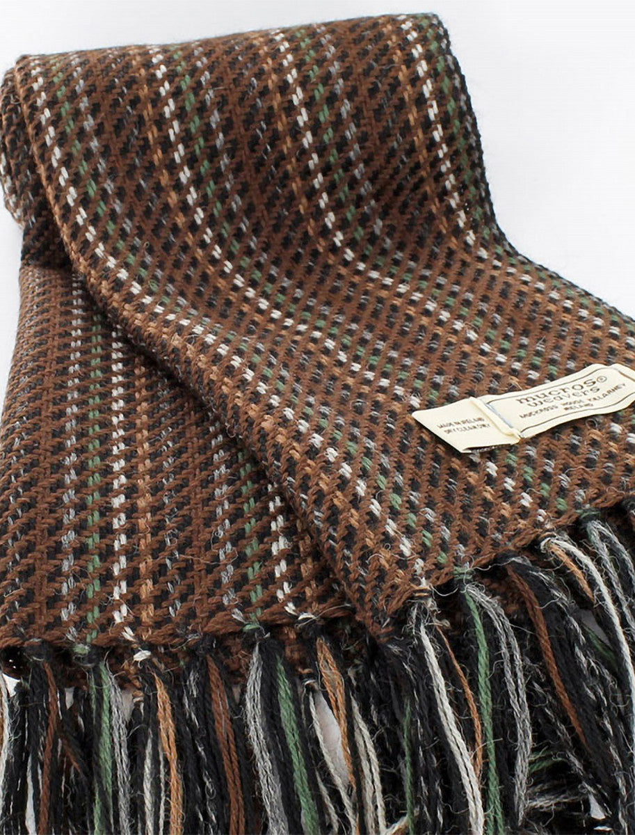 Alpaca Scarf - Brown, Green & Black