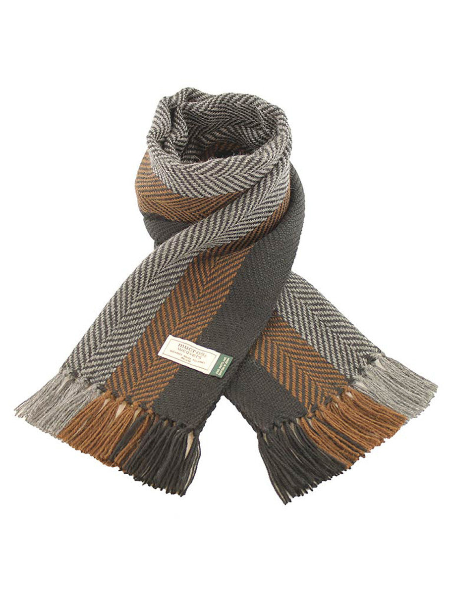 Alpaca Scarf - Brown, Grey & Black