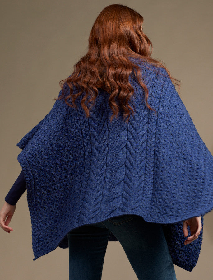 Super Soft Cowl Neck Poncho - Ink