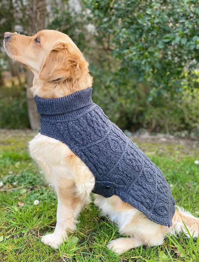Aran Dog Coat - Charcoal