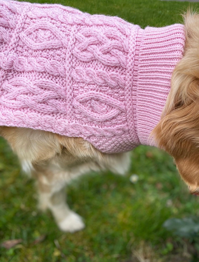 Aran Dog Coat - Pink Detail